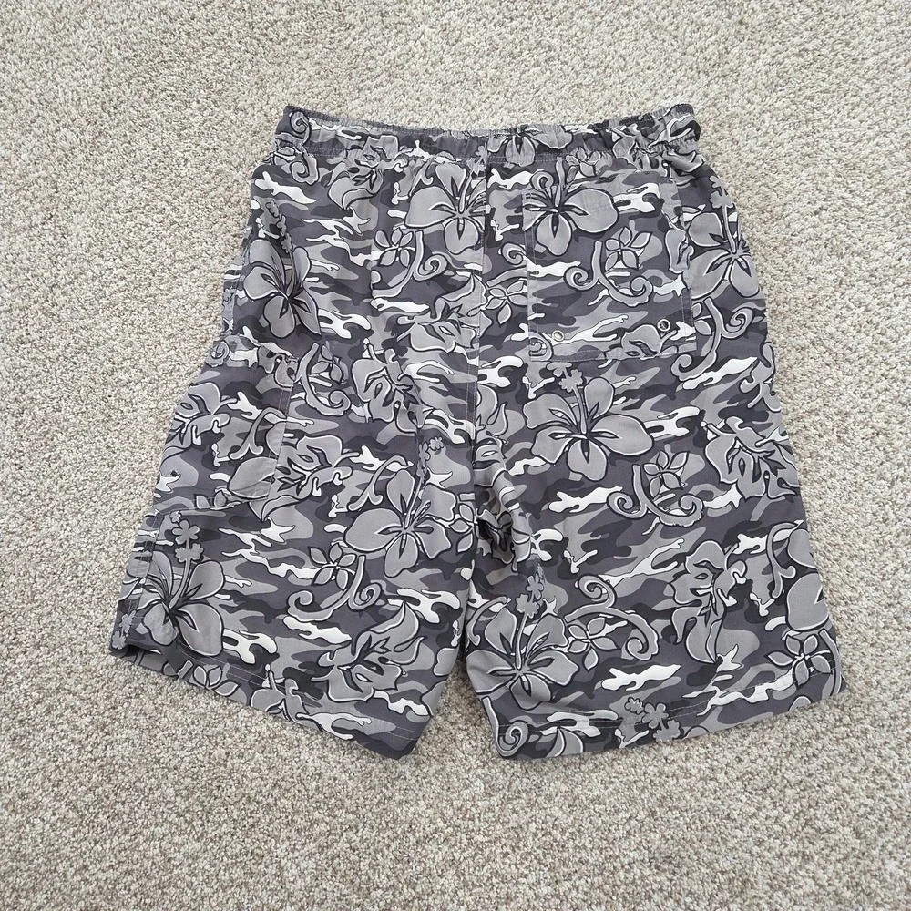 Arizona Jean Co Shorts Mens Small‎ Grey Hawaiian Boardshorts Swim Trunks Pockets